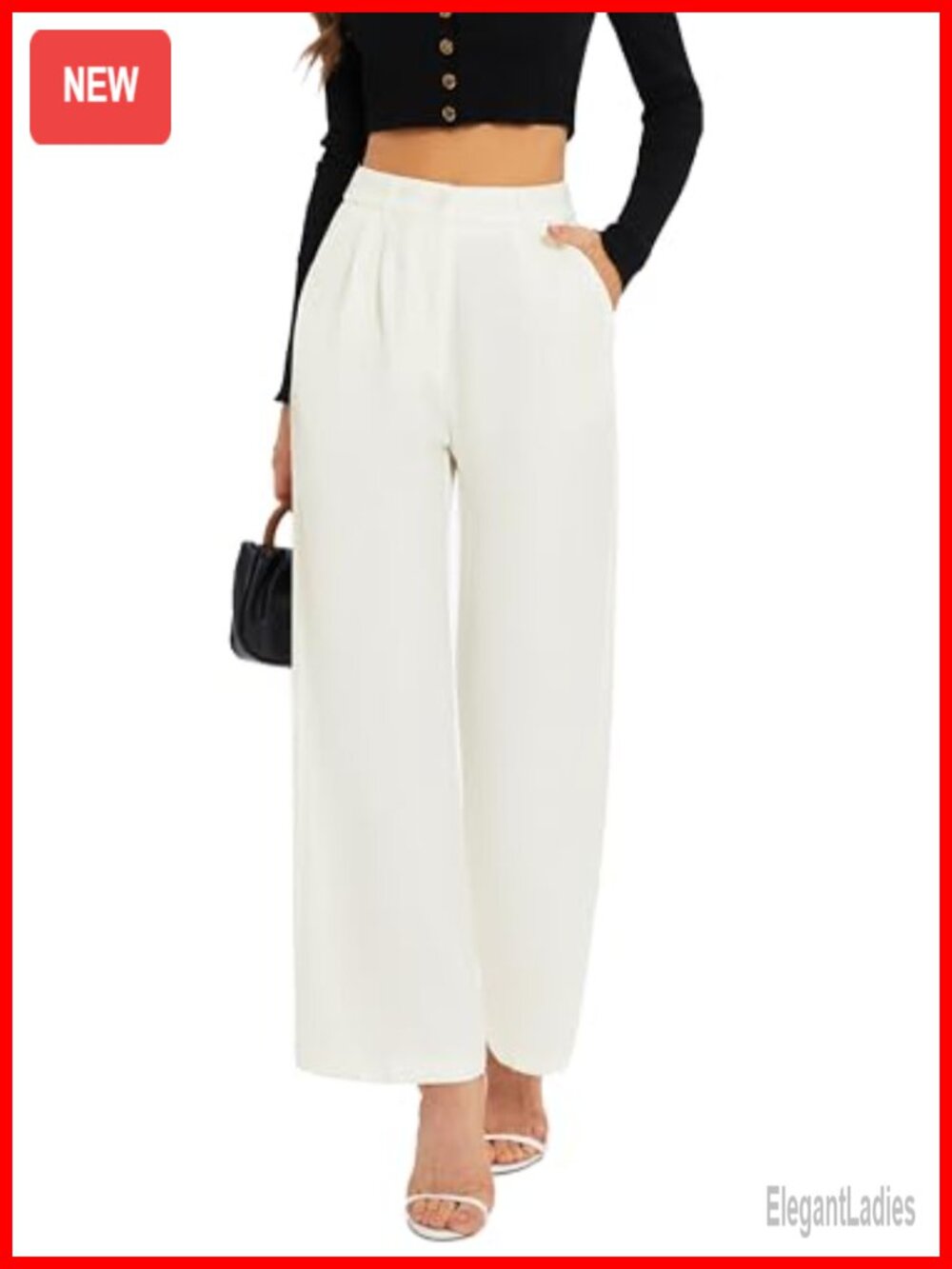 Wide Leg Dress Pants High Waisted Palazzo Trousers for Work Business Casual